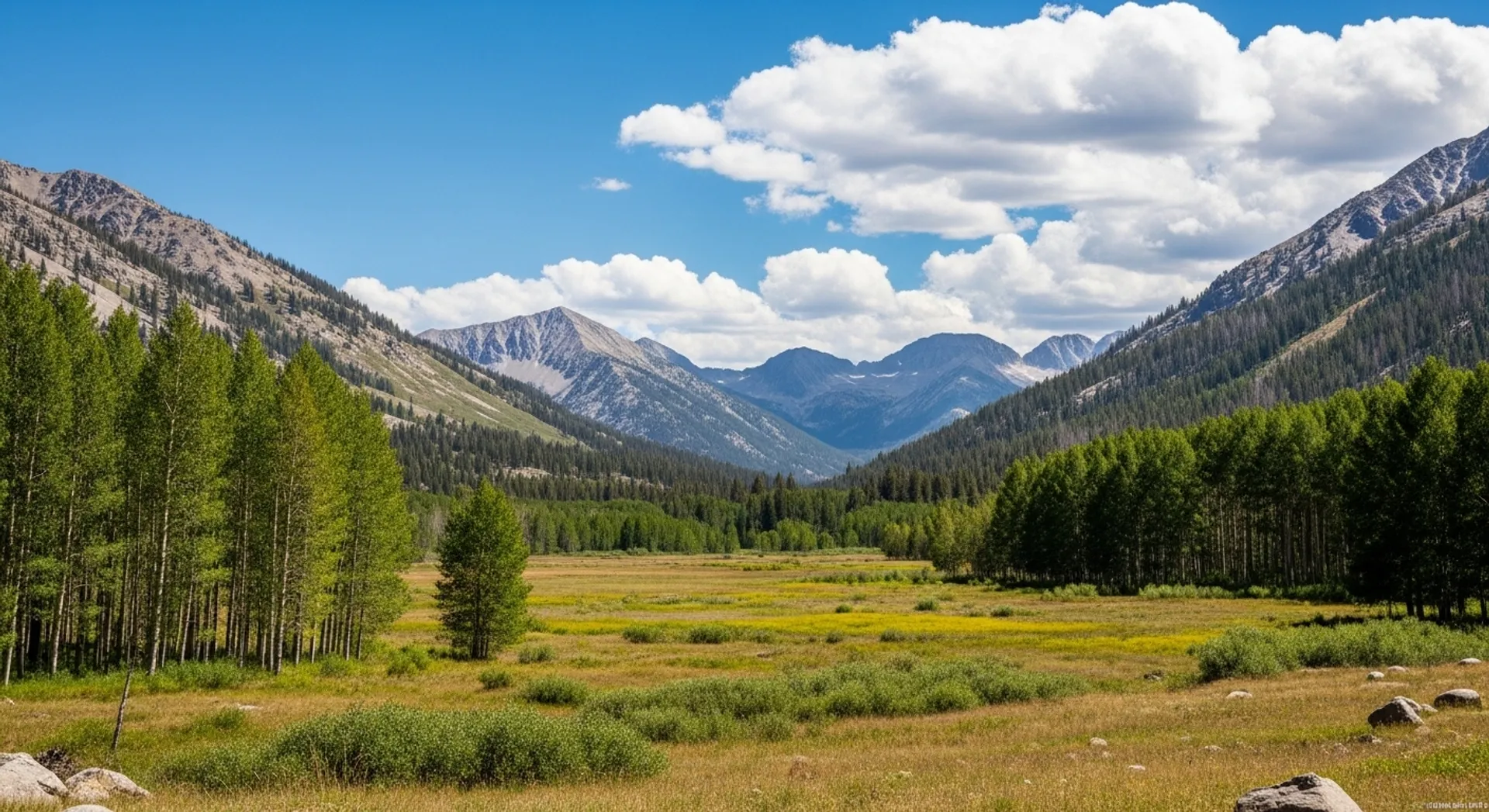 Hope Valley in Alpine County California with open meadow, aspens, and mountain views