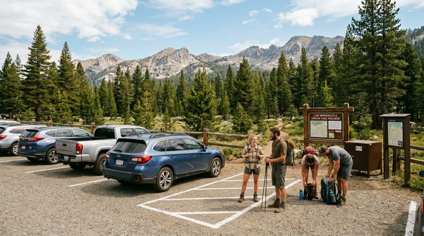 Alpine County summer recreation etiquette at a clean mountain trailhead
