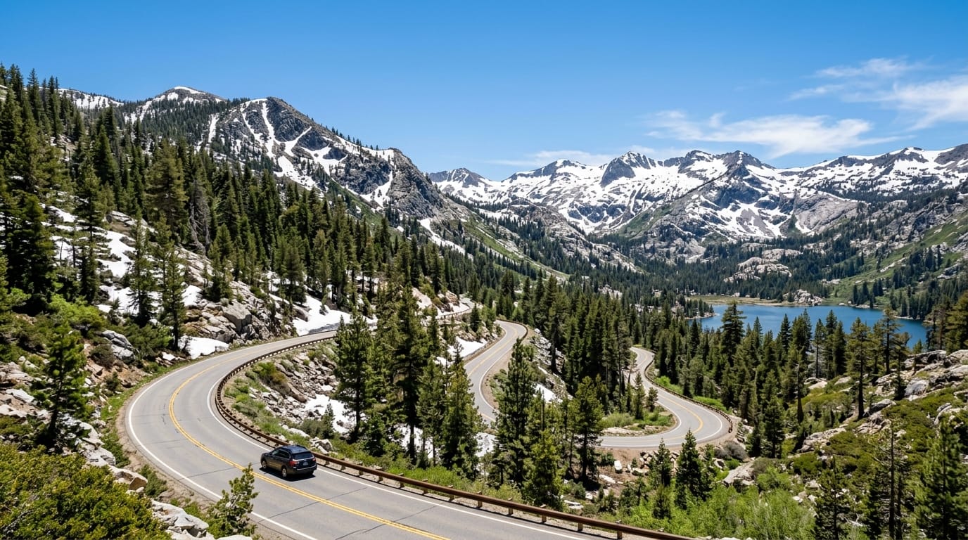 Ebbetts Pass Scenic Drive through Alpine County in spring 2026